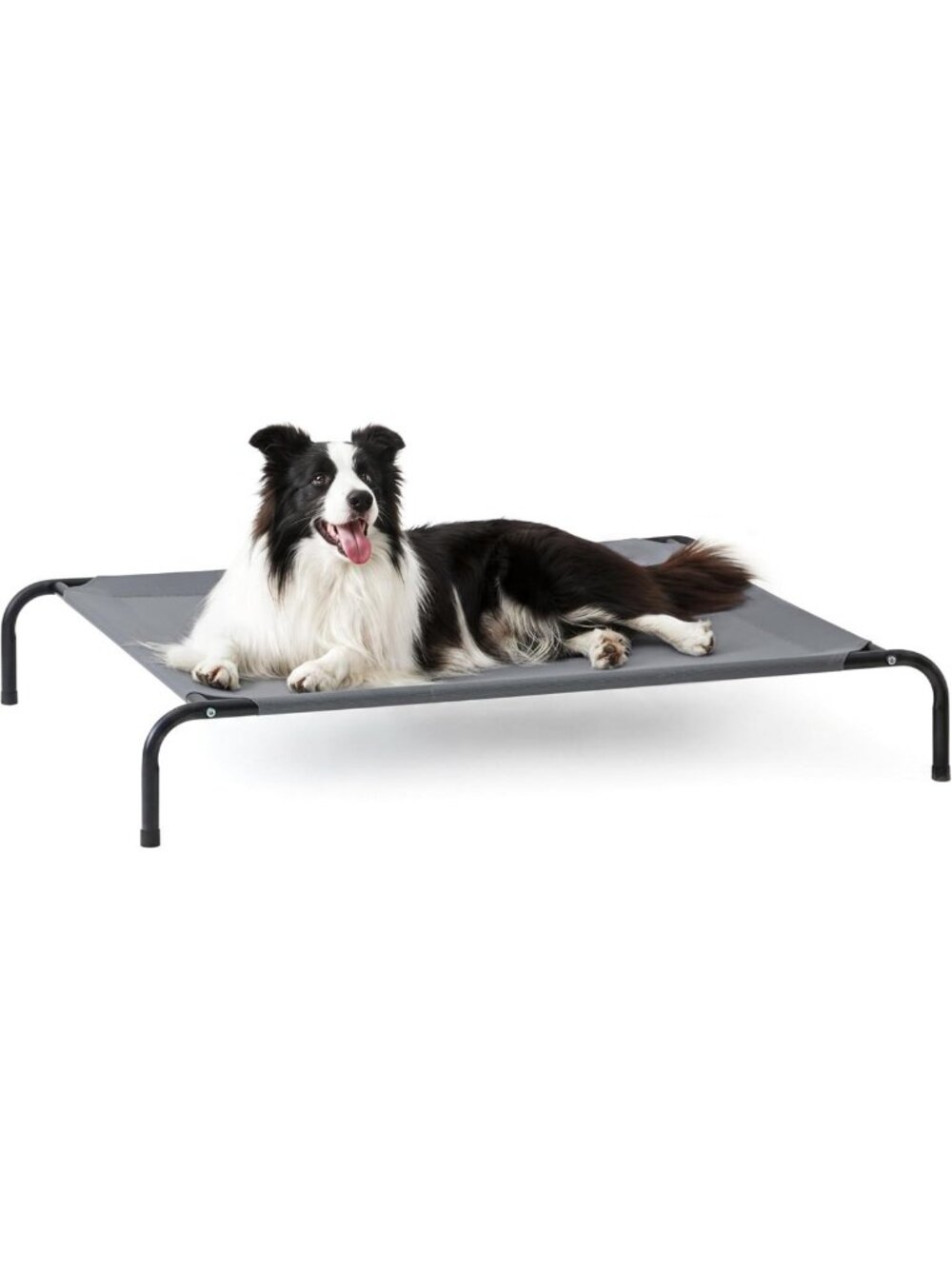 Elevated Cooling Dog Bed for Large Pets - Portable Indoor/Outdoor Cot, 48" Grey